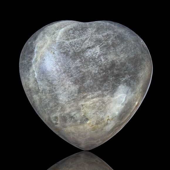 Black‎ Moonstone Large Puffy Heart with Stand - Picture 13 of 13